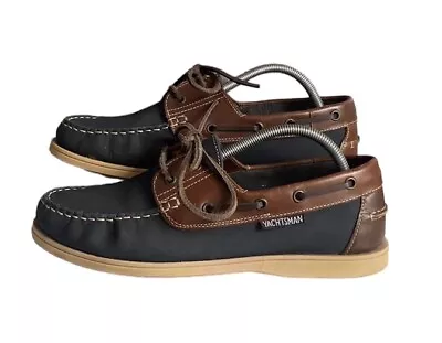 Yachtsman By Seafarer Deck Boat Navy Brown Lace Up Mens Shoes Size Uk 9 • £24.75