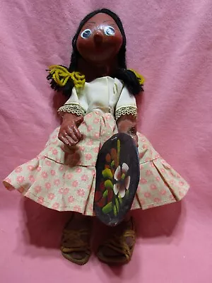 Vintage Mexican Hand Painted Oil Cloth Folklore 11” Doll • $25