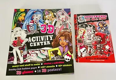 Monster High 2 Book  Lot~ 3D Activity Center + Ghoulfriends ‘Til The End *READ👉 • $10