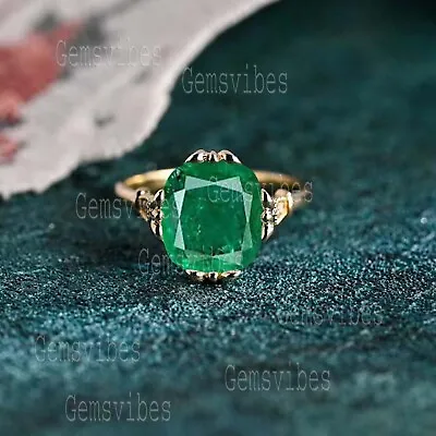 Natural Colombian Emerald Ring For Women & Bridal Solid 925 Sterling Silver Ring • $48.19