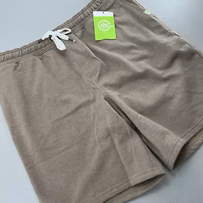 Reef Wade French Terry Shorts Mens Large Tan Bone Fleece Pockets Gym Workout • $17.52