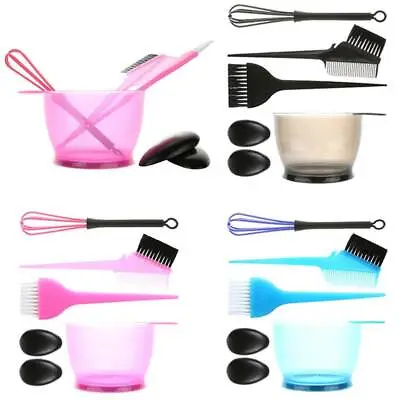 5X Hairdressing Hair Dye Color Bowl Color Mixing Comb Brush Set Kit Tint D@ • £8.18