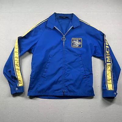 Vintage Swingster Jacket Mens Small Michelin Racing Mechanic Patches Embroidery • $29.99