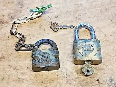 Vintage Yale & Towne Brass Padlock Shamrock Y&T Lot Of 2 Locks • $24.95