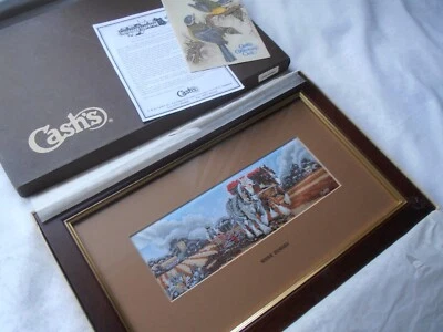 £11.95 • Buy J & J Cash's Wildlife Woven Silk Picture SHIRE HORSES