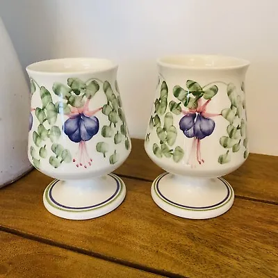 £15 • Buy Emma Bridgewater Style Spongeware Handpainted Goblet Drinking Cups Rye Pottery