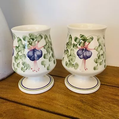 £15 • Buy Emma Bridgewater Style Spongeware Handpainted Goblet Drinking Cups Rye Pottery