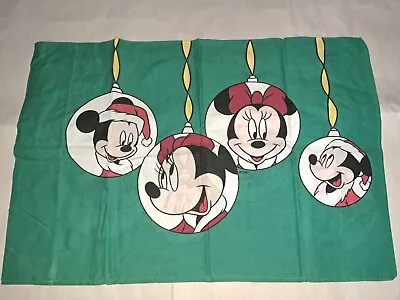 MIckey Mouse Minnie Disney Christmas Ornaments Pillowcase 20x30  Vintage 1980s  • $12.99