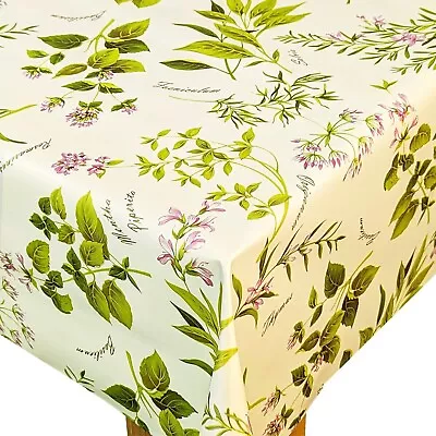 Herb Garden Cream PVC Vinyl Wipe Clean Oilcloth Tablecloth • £7.99