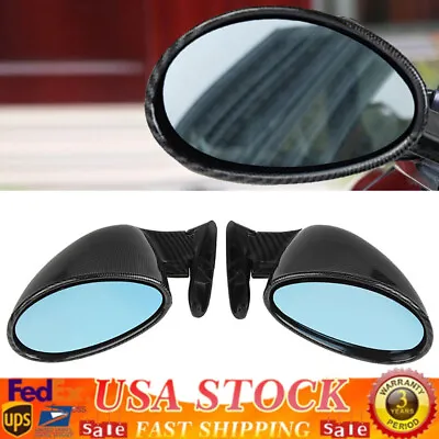 Car Racing Rearview Side Wing Mirrors Pair Universal F1 Style Carbon Fiber Look • $34.20