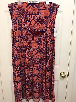 LuLaRoe Maxi Skirt / Tube Dress 2XL In Hot Pink Purple Geometric Print Stretchy • £18.49