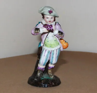 Antique 1805-1816 Minton England Porcelain Figurine Boy With Grapes 4.9  Tall • $175