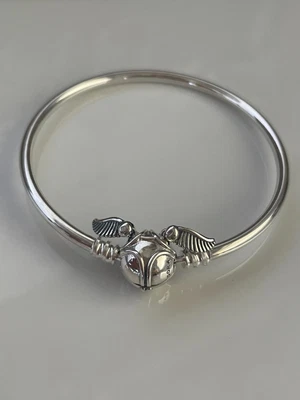 $89 • Buy Authentic Genuine Pandora Harry Potter Golden Snitch Clasp Bangle 598619C00 New