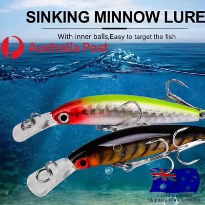 Minnow Fishing Lures Trout Cod Redfin Yellowbelly Bream  Flathead Realistic • $3.99