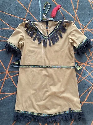 £9.99 • Buy Ladies Smiffys Native American Maiden Costume Fancy Dress Size M UK10