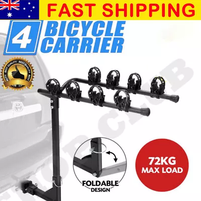 NEW 4 Bicycle Carrier Bike Car Rear Rack 2  Tow Bar Steel Foldable Hitch Mount • $71.50
