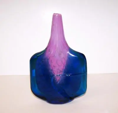 SIGNED ART GLASS Fish Vase By MDINA Michael Harris ORIGINAL 1980's • $124.51