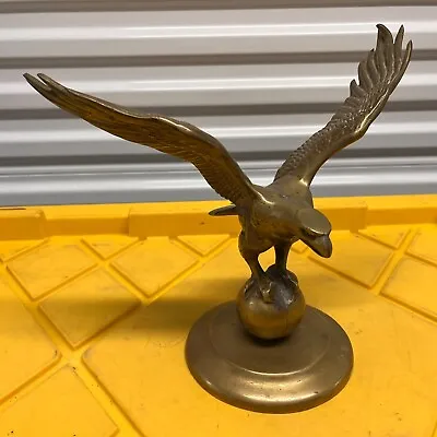 Vintage Brass Eagle With Wings Spread Statue Made In Mexico 11  X 10  X 6  • $59.95