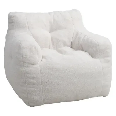Teddy Velvet Armchair Adults Luxury Classic Bean Bag Chair Leisure Lazy Sofa • £109.95