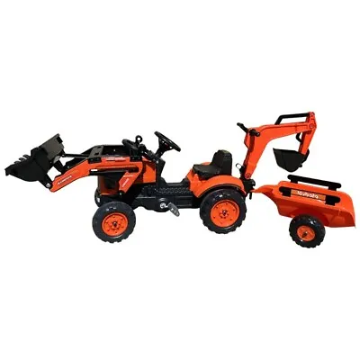 M7171 Ride-on Pedal Tractor With Backhoe Trailer & Loader • $275.50