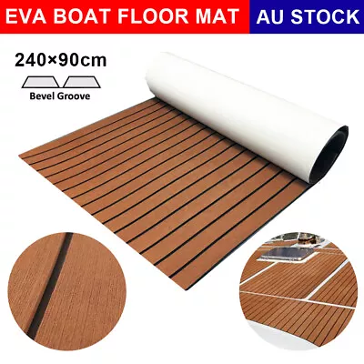 $63.95 • Buy 240×90cm Boat Decking EVA Foam Sheet Teak Flooring EVA Yacht Marine Carpet Brown