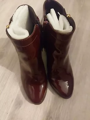 £12 • Buy Burgundy Patent Boots By Next Size 3.5