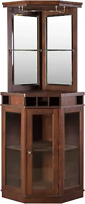 Home Source Splendid Dining Room Or Lounge Corner Bar With Wood Mahogany  • $432.97