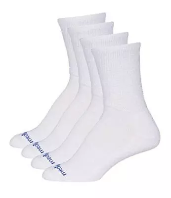 MediPeds Womens Diabetic Extra Wide Crew With Coolmax 4 Pack Casual Sock • $16.79