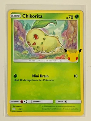 $0.99 • Buy 2021 Pokemon 25th Anniversary Mcdonalds Promo 2/25 CHIKORITA Non Holo