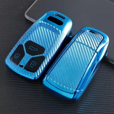 Remote Key Cover Case Fob For Audi A5 A8 Q3 Q5 Q7 A6 C5 C6 RS  SLINE TT *BLUE* • £9.89