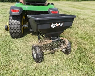 85 Lb Behind Broadcast Spreader Tow Hopper Fertilizer Seed Atv Lawn Tractor Pull • $132.77