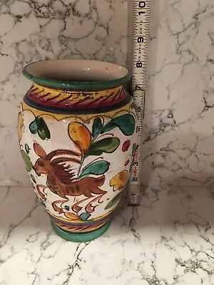 Vintage Italian Pottery Vase Multicolor Approximately 8  Tall X 3  Wide EUC • $15