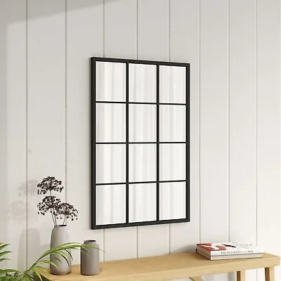 Wall Window Pane Glass Panel Pane Decorative Mirror Metal Frame Outdoor Indoor • £69.95