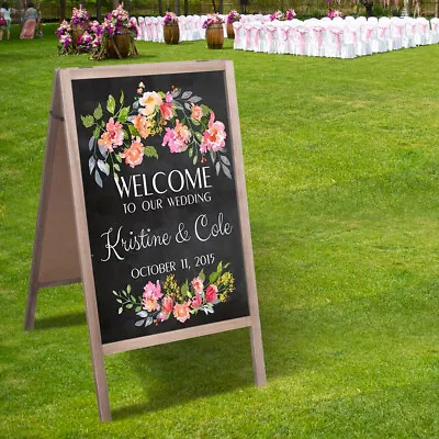 40  Wood Chalkboard Sidewalk Easel Menu Display For Cafe Restaurant Wedding Sign • $30.39