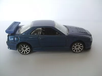 Nissan Skyline GT-R R34 Blue Scale 1:64 By Hot Wheels 2009 • $39.83