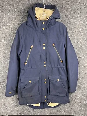 VOLCOM Walk On By Navy Blue Parka Hooded Long Jacket Women’s Medium • $17.99