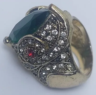 Antique Turkish  Style Shiny Green Stone Ring  Jewelry Handmade Birthday • $21