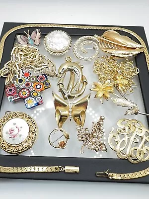 Vtg Lot Jewelry Krementz West Germany Milifiori Czech Napier Guilloche Locket!! • $39.99