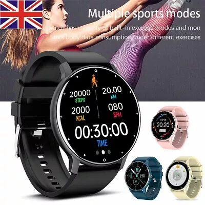 Smart Watch Fitness Tracker Heart Rate Blood Pressure Men Women BT Sport Watches • £17.79