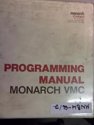 Monarch VMC Programming Manual Style A GE/Fanuc PRG A.F3 *FREE SHIPPING* • $39.99