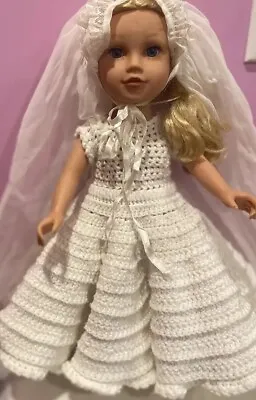 VTG DREAM WEDDING GOWN Hand-Crocheted  Full Circle Princess Style 16- 18” Doll • $45