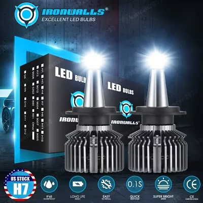 8-sides H7 LED Headlight Bulbs 6000K High/Low Beams Kit Super White Bright 2PCS • $33.99