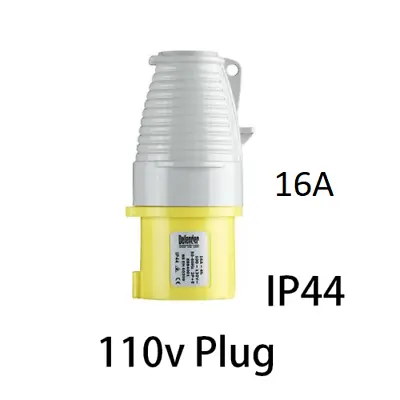 Yellow Plug 110V 16A Replacement For 110v Trailing Leads Tool Chargers IP44 • £5.95