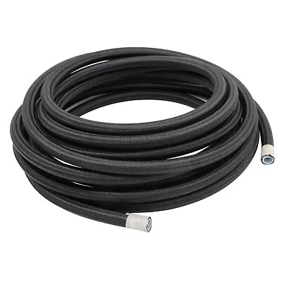 4AN 6AN 8AN 10AN Nylon & Stainless Steel PTFE Braided Fuel Hose Oil Gas Air Line • $55.99