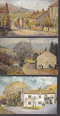 Appletreewick Hubberholme Malham - E Charlton Taylor 3x Unposted Old Postcards • £1.99