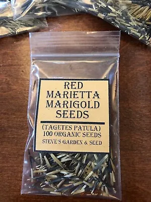 Marigold Seeds / Red Marietta / Large Marigolds / 100 Seeds / Garden Seeds   • $2.99