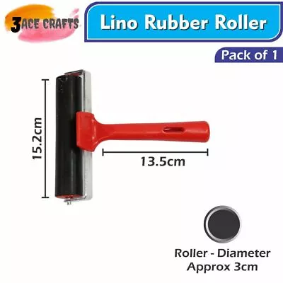 Lino Rubber Roller Craft 6  Tool Block Printing Painting Hard Rubber Roller • £8.98