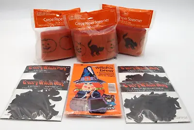 VTG Halloween Witch Honeycomb / Hangers / Crepe Paper Streamer American Greeting • $23.20