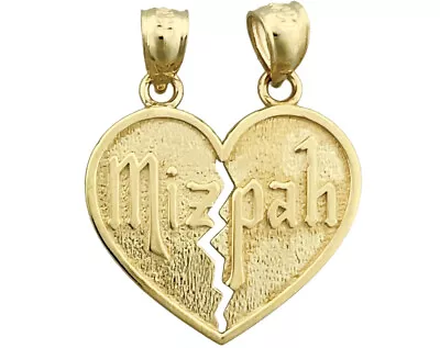 New 14K Gold Breakaway Heart Mizpah Pendant • $297.99