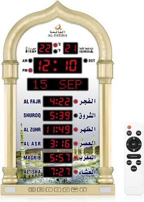 Azan Clock LED Muslim Prayer Clock Athan Wall Clock Read Home/Office/Mosque D • $77.42